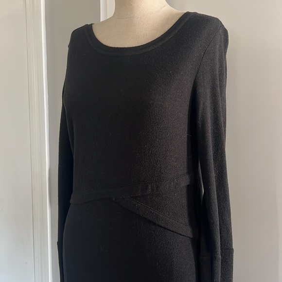 Sweater dress with cross front detail, Black long sleeve, from Express - Picture 2 of 5
